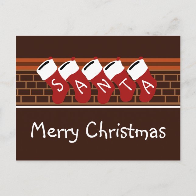 Weihnachtsfeiertage Strumpf Postkarte (Vorderseite)