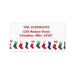Weihnachtsfeiertage Strümpfe Adressetikett