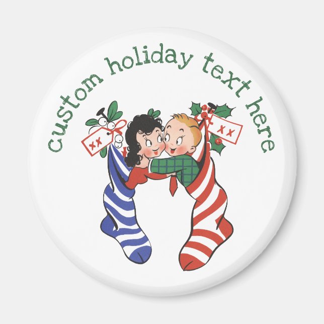 Weihnachtsfeiertage Strümpfe mit Niedlichen Kinder Magnet (Vorne)