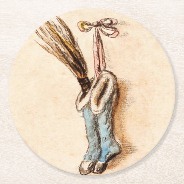 Weihnachtsfeiertage Strümpfe Runder Pappuntersetzer (Vorderseite)