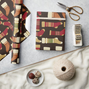 Weihnachtsfeiertage Strümpfe Urlaub Geschenkpapier