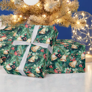 Weihnachtsfeiertage und Holly Geschenkpapier