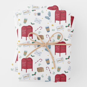 Weihnachtsfeiertage Weihnachtsbriefe an den Weihna Geschenkpapier Set