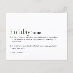 Weihnachtsfeiertage - Weihnachtsfeiertag - Postkar Feiertagspostkarte