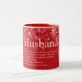 Weihnachtsfeiertage Weltbeste Husband-Definition Zweifarbige Tasse