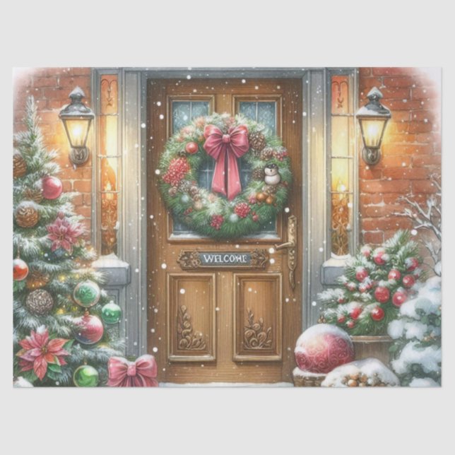 Weihnachtsfeiertage Wraath Seidenpapier (Vorderseite)