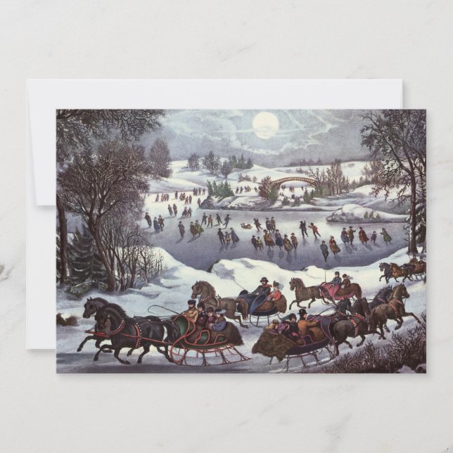 Weihnachtsfeiertage, Zentralpark im Winter Einladung (Vorderseite)