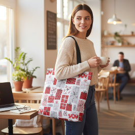 Weihnachtsfeiertagen Feierliche Rot Silber Moderne Tasche