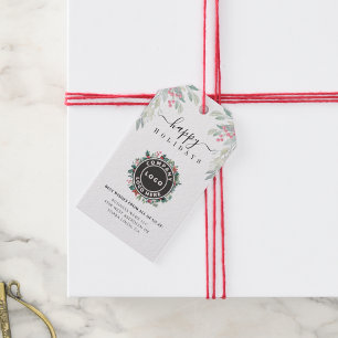 Weihnachtsfeiertagen im Unternehmen mit Firmenlogo Geschenkanhänger