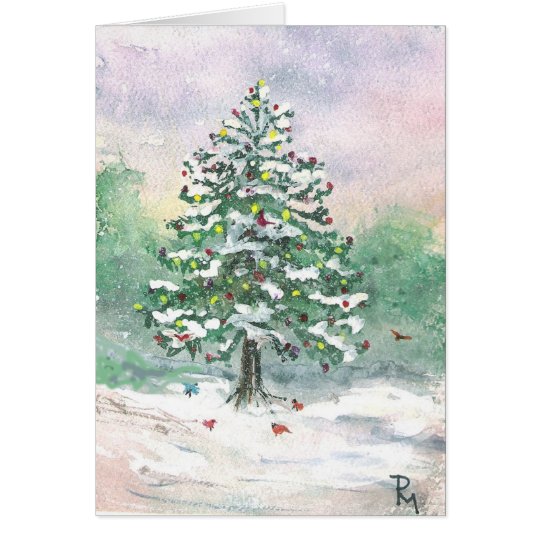 Weihnachtsfeiertags-Aquarell Karte
