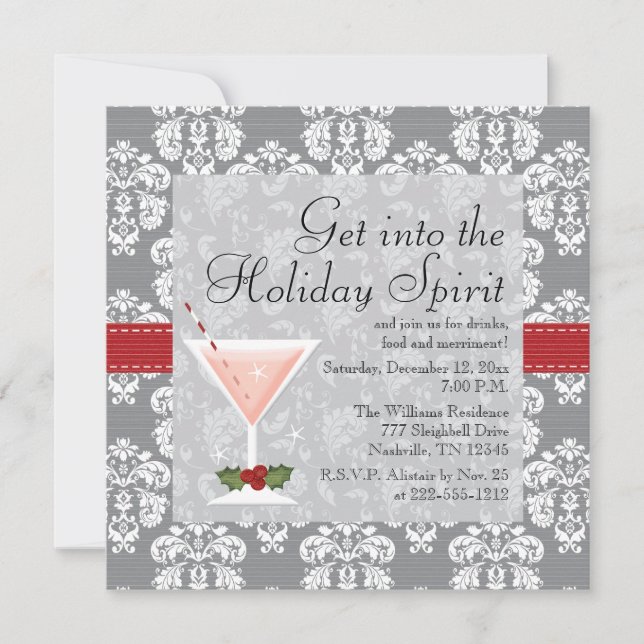 Weihnachtsfeiertags-Cocktail-Party Einladungen (Vorderseite)