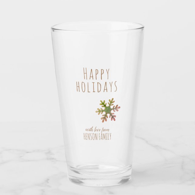 Weihnachtsfeiertags-festliche Schneeflocke Glas (Vorderseite)