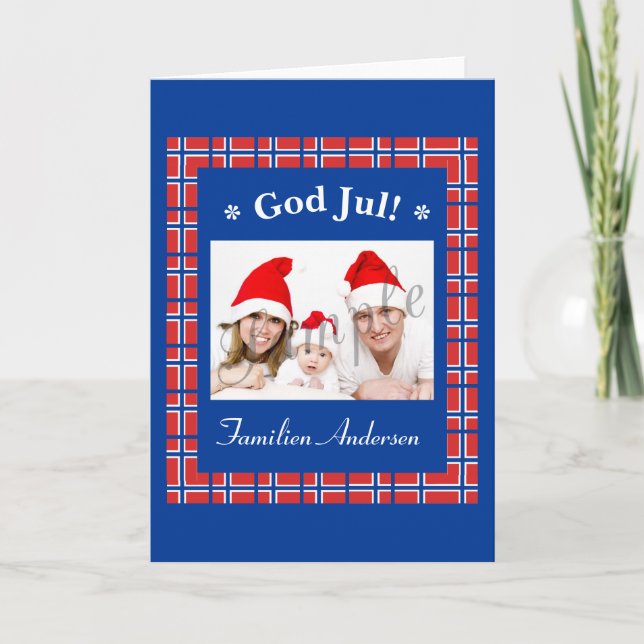 Weihnachtsfeiertags-Gruß-Karte Gott-Juls Feiertagskarte (Vorderseite)