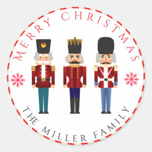 Weihnachtsfeiertags-Nussknacker-Trio Runder Aufkleber