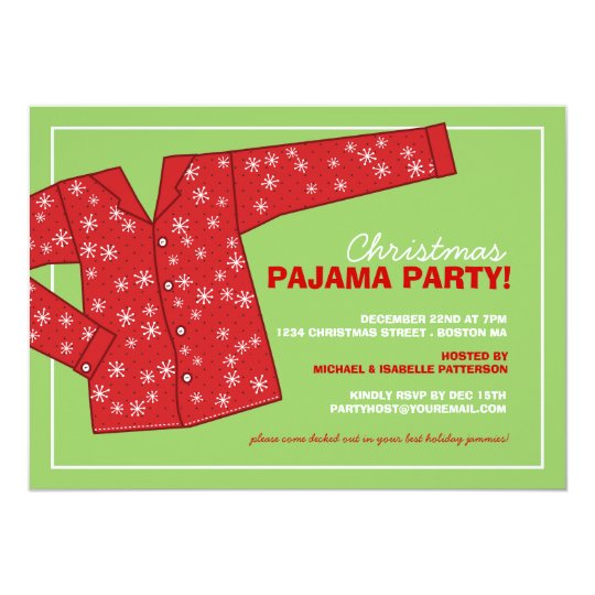 Weihnachtsfeiertags Pyjama Party Einladung Zazzle Ch