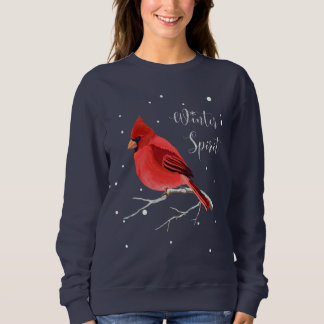 Weihnachtsfeiertags-roter Kardinals-Vogel-Frauen Sweatshirt