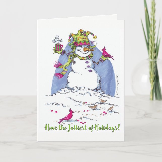 Weihnachtsfeiertags-Schneemann-Grußkarte Feiertagskarte (Vorderseite)
