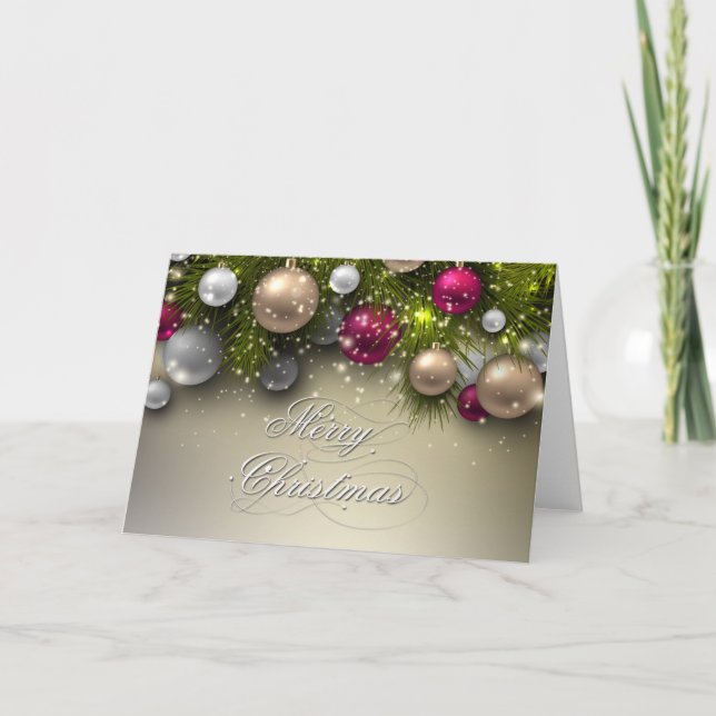Weihnachtsfeiertags-Verzierungen - multi Feiertagskarte (Vorderseite)