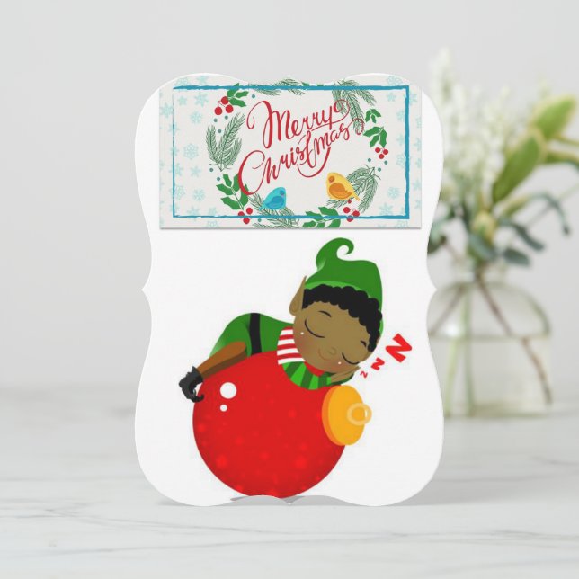 Weihnachtsfeiertagskarte, afrikanische Grußkarte Karte (Stehend Vorderseite)