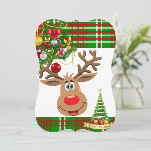 Weihnachtsfeiertagskarte, Rentier Karte (Stehend Vorderseite)