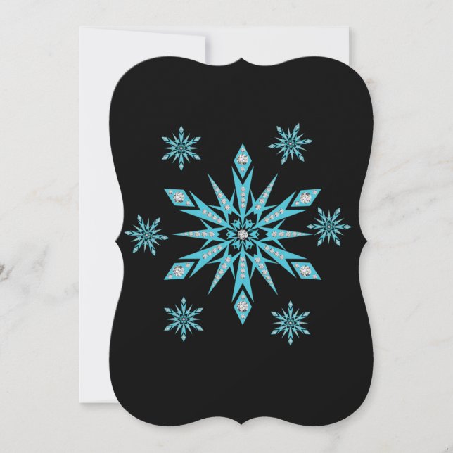 Weihnachtsfeiertagskarte, Schneeflocke Karte (Vorderseite)