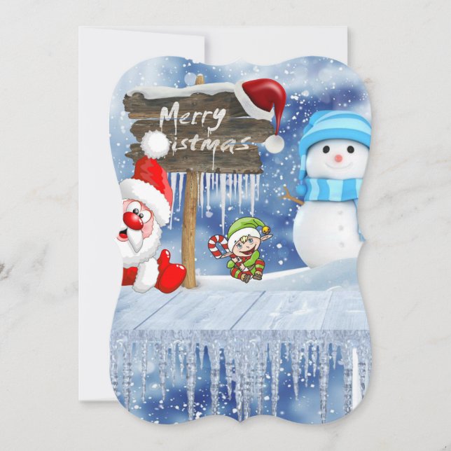 Weihnachtsfeiertagskarte - Snowman Karte (Vorderseite)