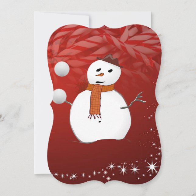 Weihnachtsfeiertagskarte - Snowman Karte (Vorderseite)