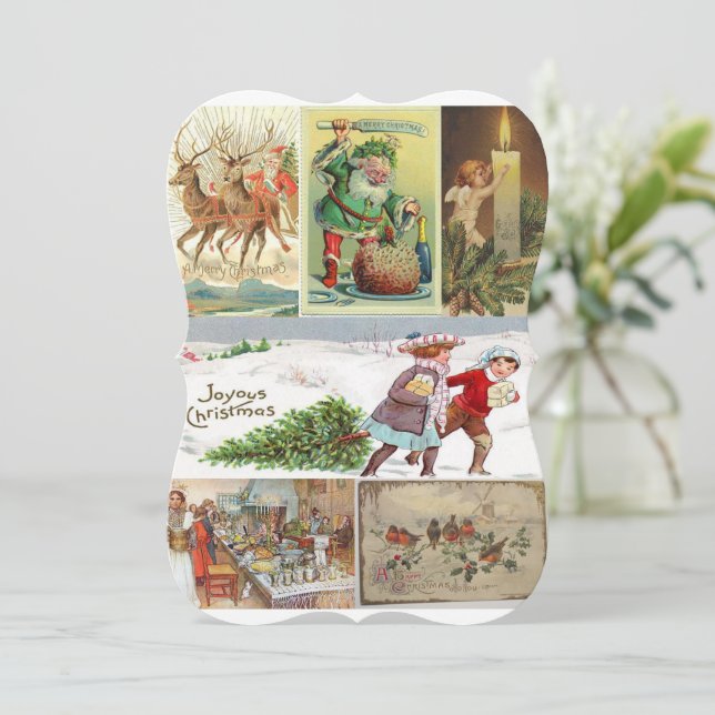 Weihnachtsfeiertagskarte, Vintag Karte (Stehend Vorderseite)