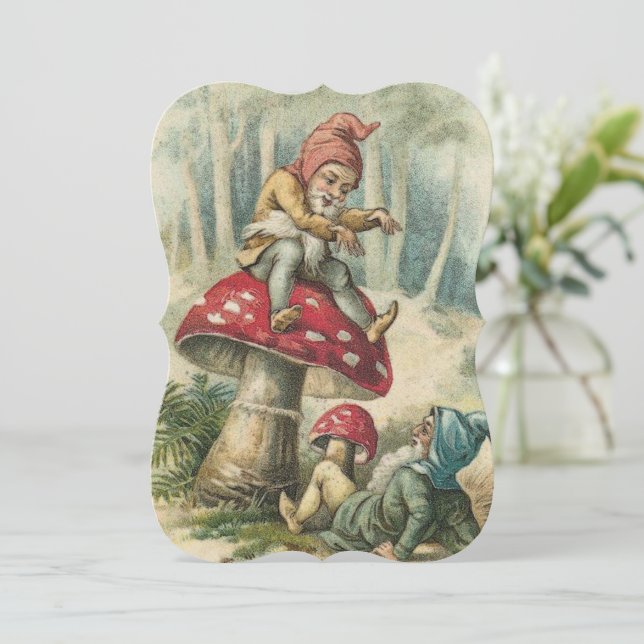Weihnachtsfeiertagskarte, Vintager Elf Karte (Stehend Vorderseite)