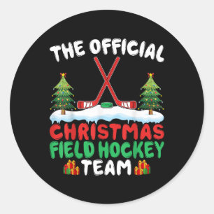 Weihnachtsfeldhockey-Mannschaft - Lustiger Feldhoc Runder Aufkleber