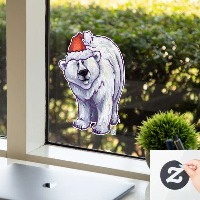 Weihnachtsfenster des Eisbären Fensteraufkleber (Büro)