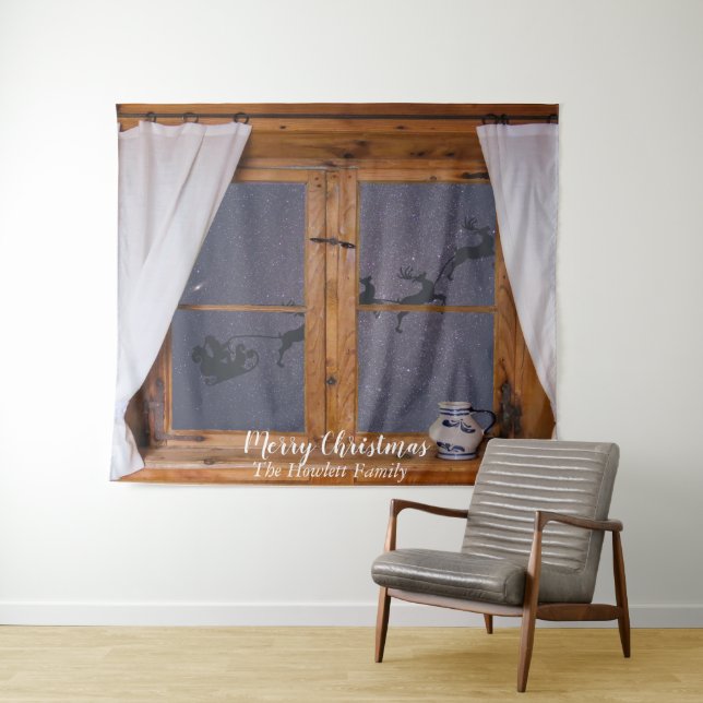Weihnachtsfenster Foto Hintergrund Band Wandteppich (Beispiel (Horizontal))