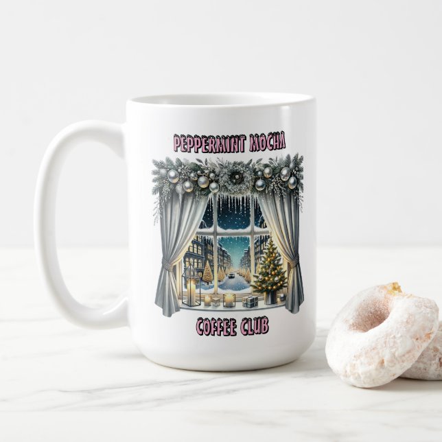 Weihnachtsfenster Kaffeetasse (Mit Donut)