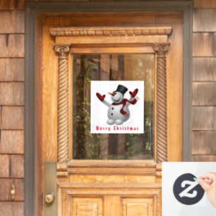 Weihnachtsfenster Klammern Happy Snowman Fensteraufkleber