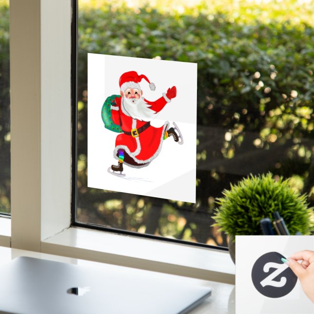 Weihnachtsfenster Klettern Weihnachtsmann mit Gesc Fensteraufkleber (Büro)