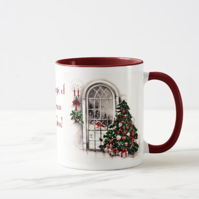 Weihnachtsfenster Lichter Foto Tasse (Rechts)