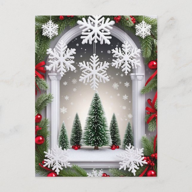 Weihnachtsfenster Postkarte (Vorderseite)