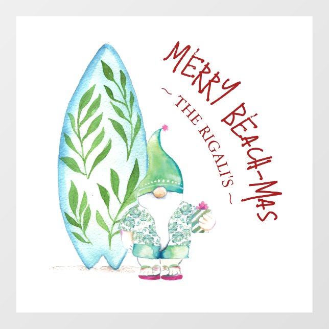Weihnachtsfenster Sticker Tropischer Strand-mas (Blatt)