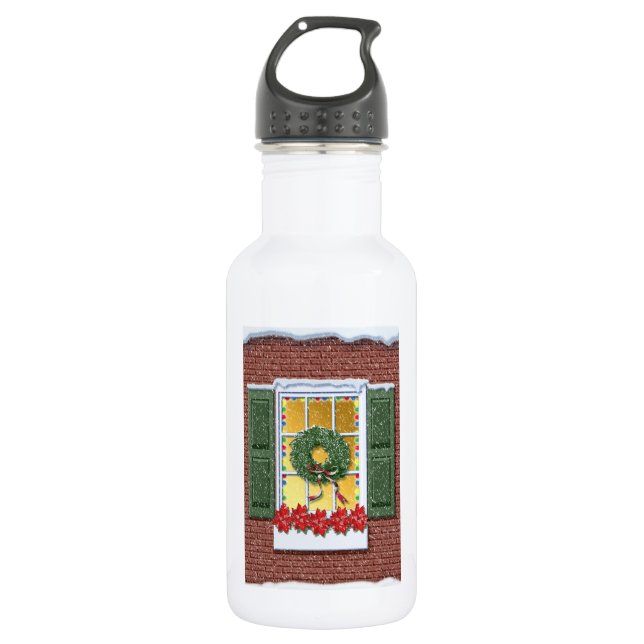 Weihnachtsfenster Trinkflasche (Vorderseite)