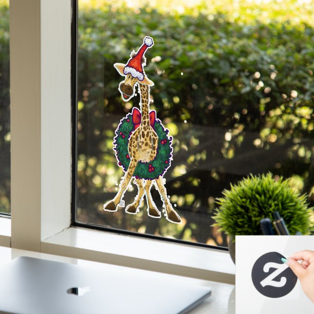 Weihnachtsfenster von Giraffe Fensteraufkleber (Büro)