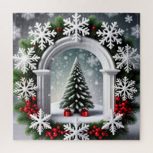 Weihnachtsfensterszene-Puzzle für Kinder und Famil