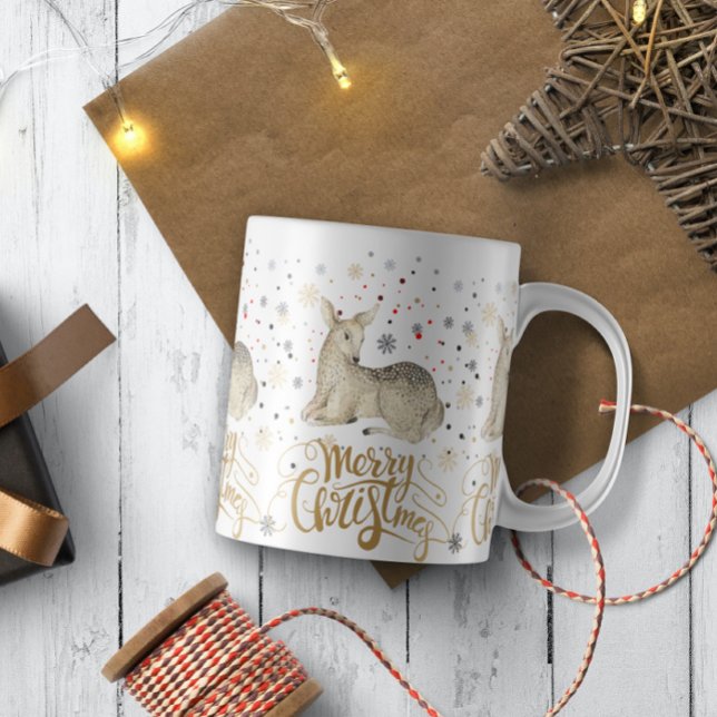 Weihnachtsferd & Frohe Weihnachtstypografie Kaffeetasse (Von Creator hochgeladen)