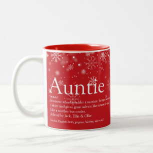 Weihnachtsferien Beste Tante Tante Definition Zweifarbige Tasse