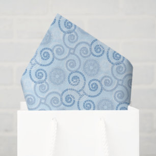 Weihnachtsferien Blaue Schriftrollen Seidenpapier