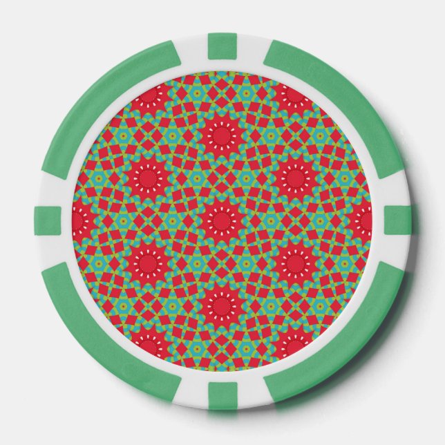 Weihnachtsferien-Charm-Muster Pokerchips (Vorderseite)