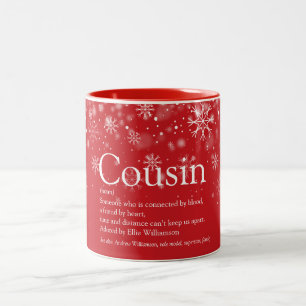 Weihnachtsferien Cousin Definition Schneeflocken Zweifarbige Tasse