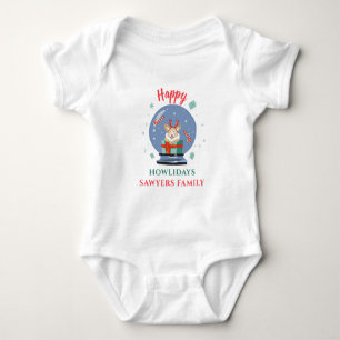 Weihnachtsferien Familie Matching Dog Howlidays Baby Strampler