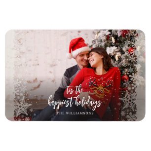 Weihnachtsferien-Foto Schwangerschaftsankündigung Magnet