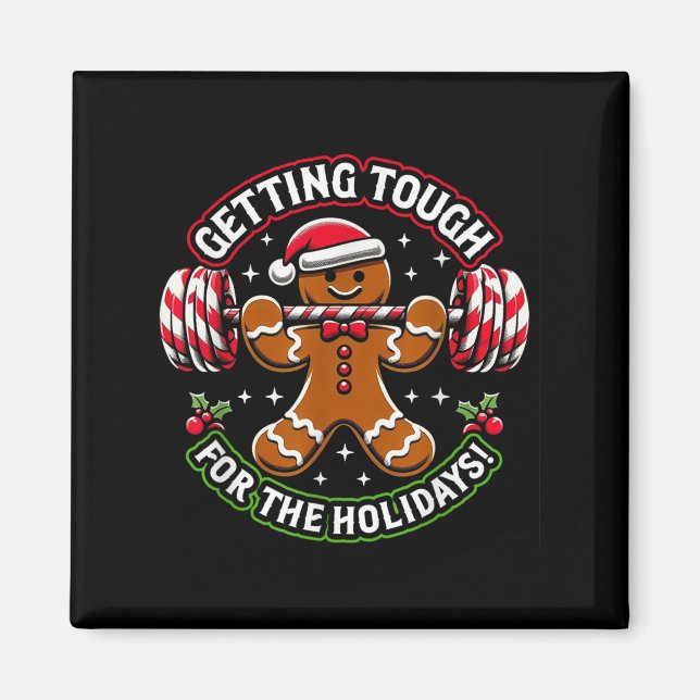 Weihnachtsferien Lebkuchenmann  Magnet (Vorne)