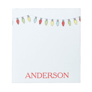 Weihnachtsferien-Lichterkette Cute Whimsical Lusti Notizblock